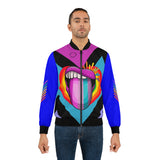 Asymmetrical Rainbow Tongue -Bomber Jacket