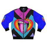 Asymmetrical Rainbow Tongue -Bomber Jacket